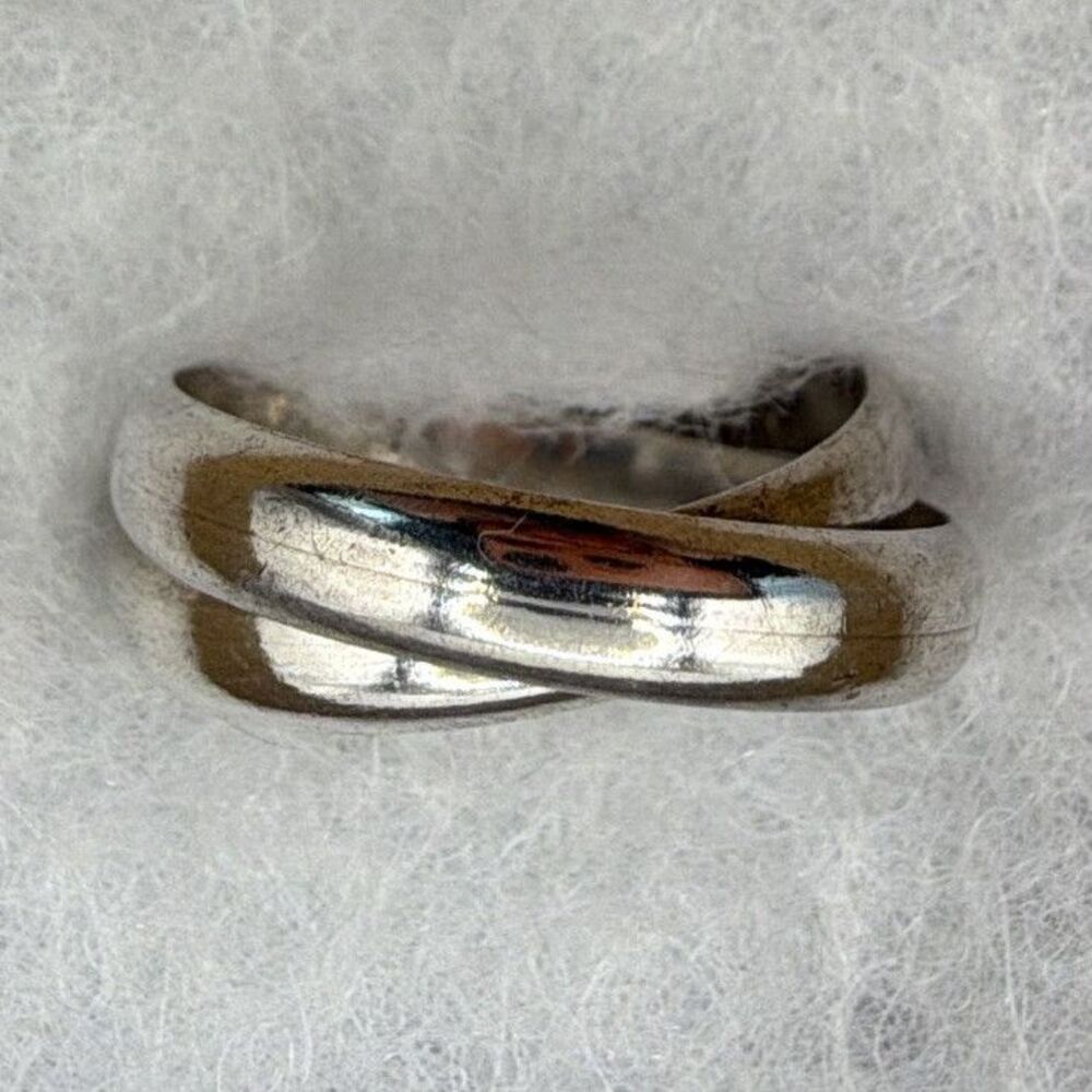 Sterling Silver 925 Anytime Band Rings Pair (2) Size 7.5 No Stone